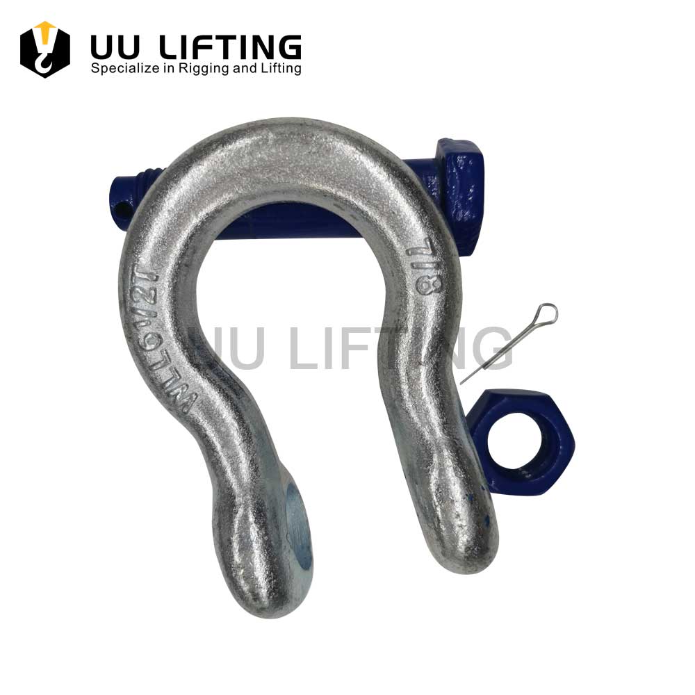 Close-up of a bolt-type shackle pin assembly