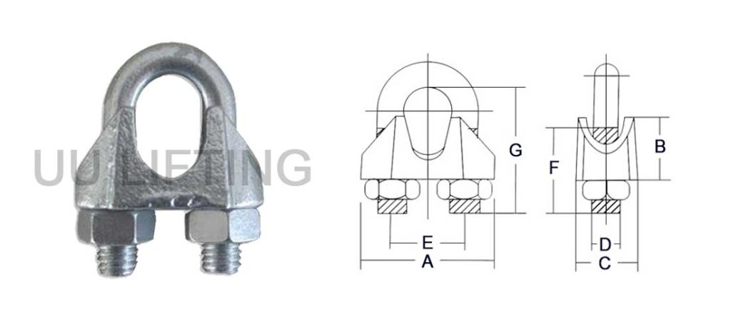 Galv Malleable Din741 Wire Rope Clips Sizes
