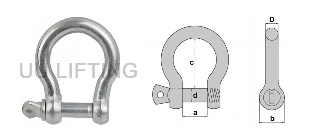 European Type Large Bow Shackle Sizes