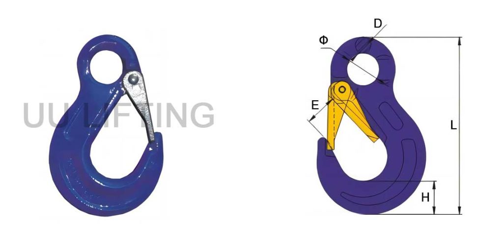 G100 Eye Sling Hook with Latch Sizes