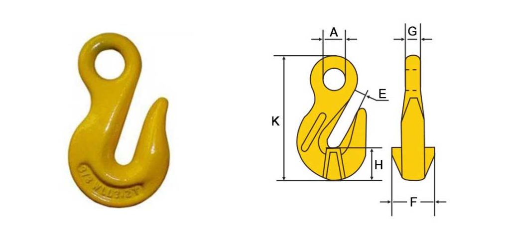 G80 Eye Shortening Grab Hook Sizes