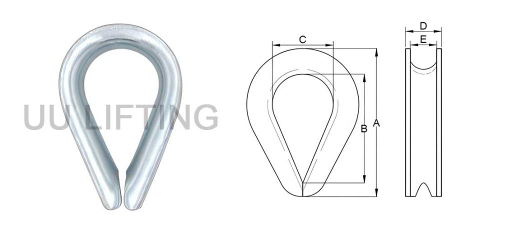 European Type Wire Rope Thimble Sizes