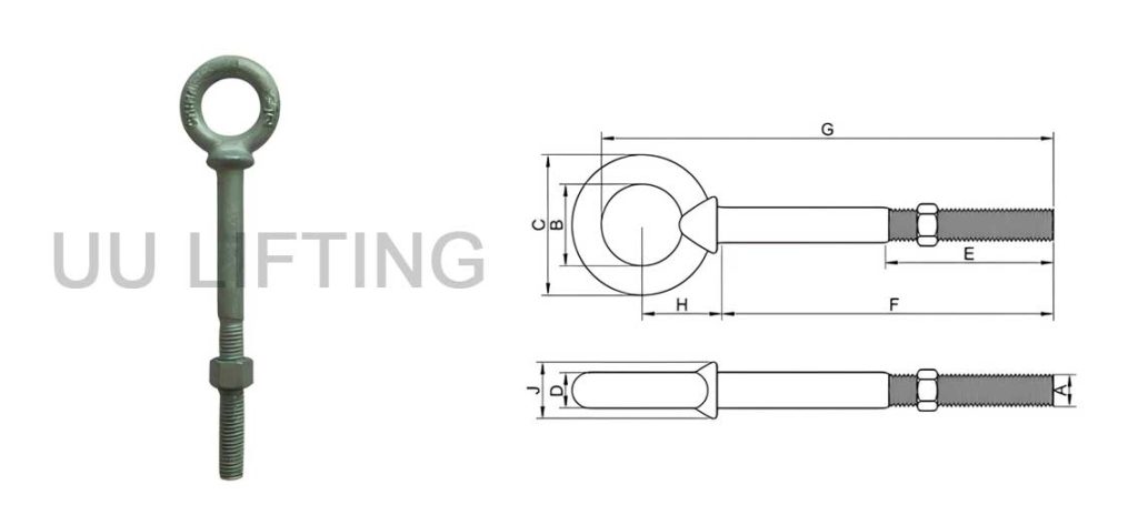 G277 US Type Nut Eye Bolt Sizes
