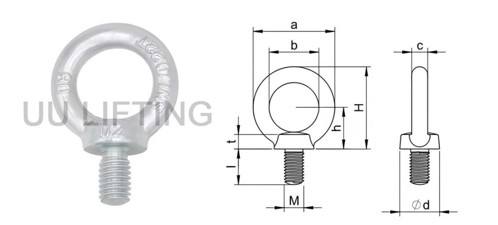 JIS B 1168 Eye Bolt Sizes