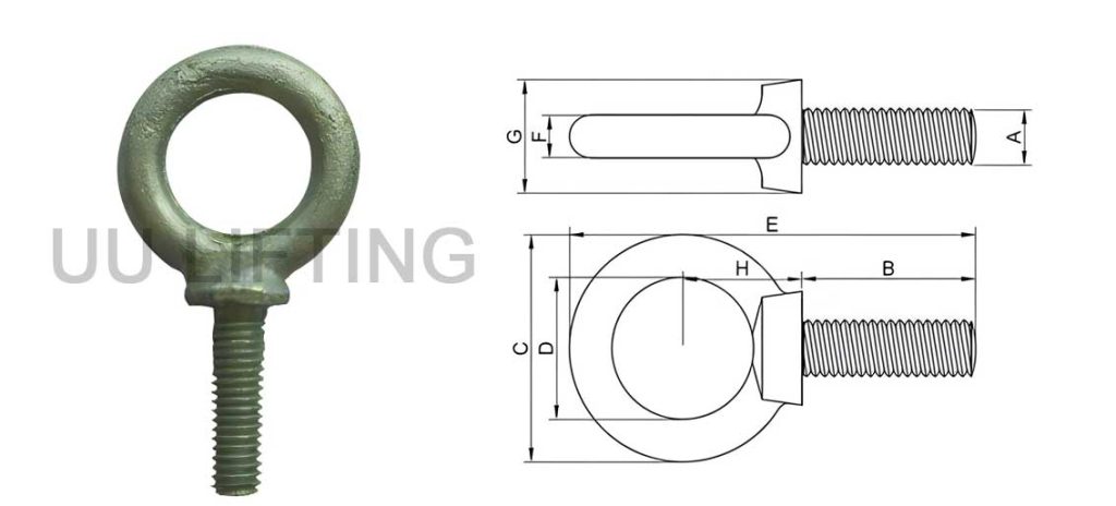 S279 US Type Nut Eye Bolt Sizes