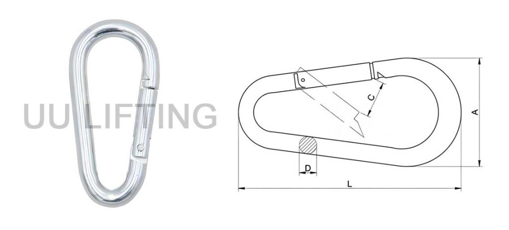 Pear Shape Snap Hook Sizes