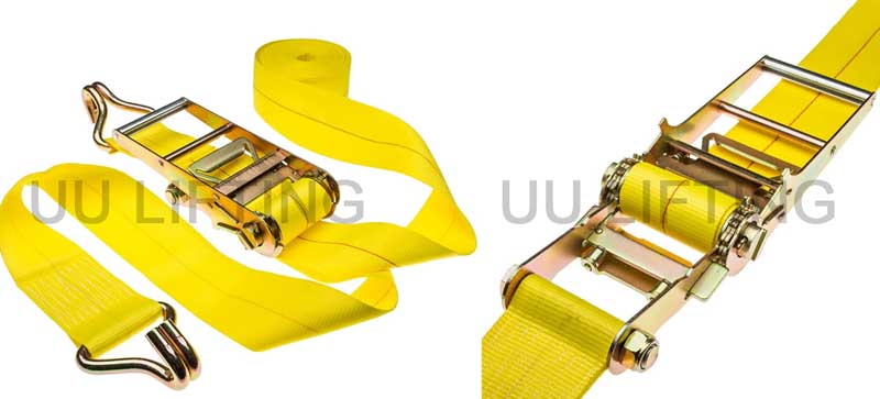 4 inch Ratchet Tie-Down Straps with Wire Hook-4