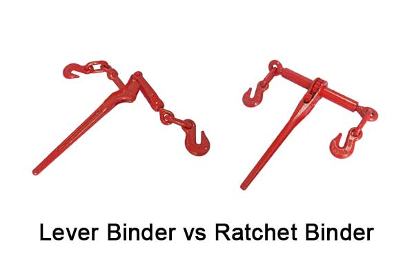 Comparison of ratchet binder and lever chain binder