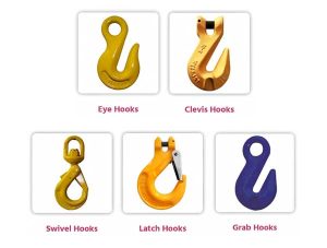 various rigging hooks