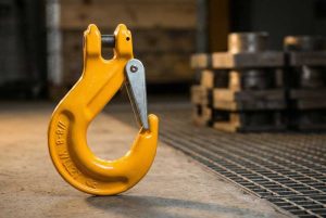 A close-up of a high-quality hoist hook
