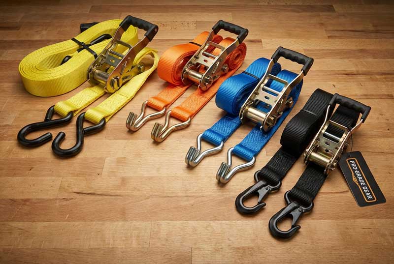 A collection of the best ratchet tie downs with different hooks