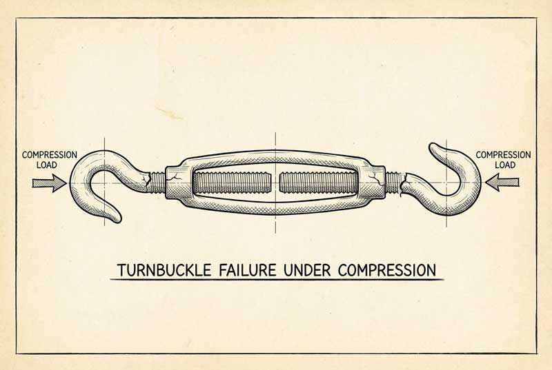 Turnbuckle Failure Under Compression