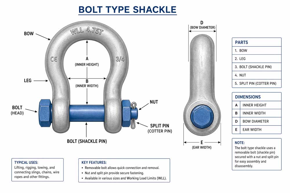 Bolt Type Shackle Detail