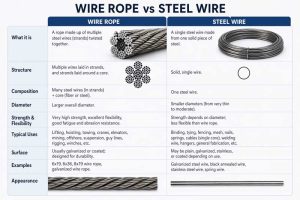 Difference between wire rope and steel wire