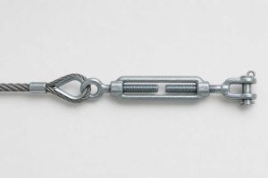 wire rope attached to a turnbuckle